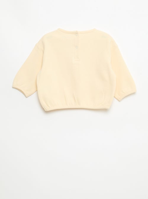 T-shirt à manches longues en maille gaufrée - Kiabi