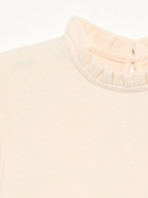 T-shirt à manches longues et col volanté - Kiabi
