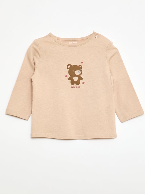 T-shirt à manches longues imprimé - Kiabi