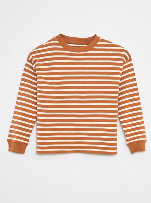 T-shirt à manches longues rayé - Kiabi
