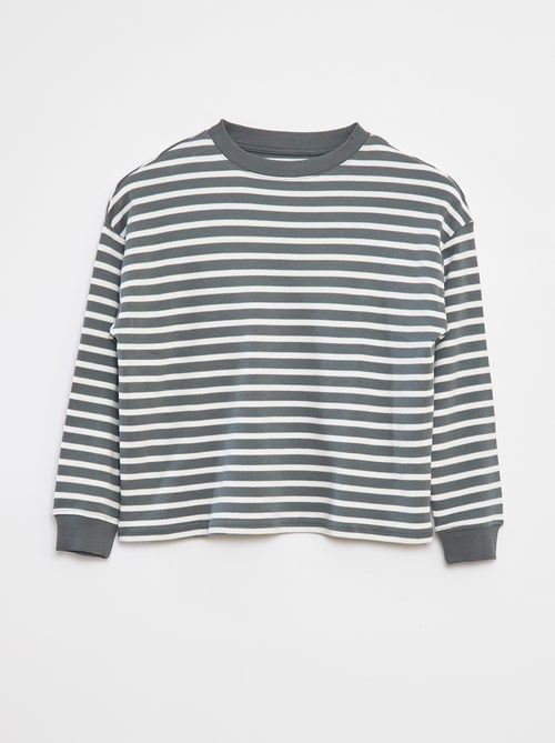 T-shirt à manches longues rayé - Kiabi