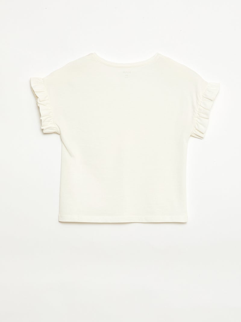 T-shirt à manches volantes Blanc - Kiabi