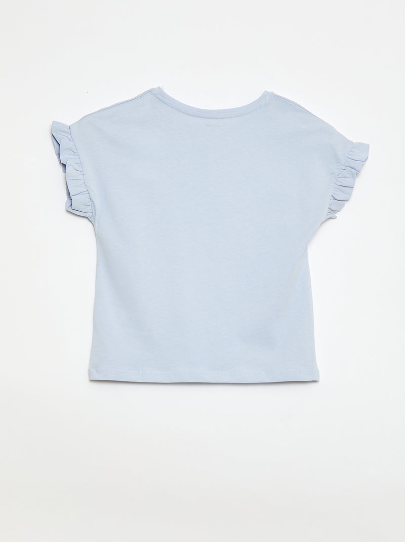 T-shirt à manches volantes Bleu - Kiabi