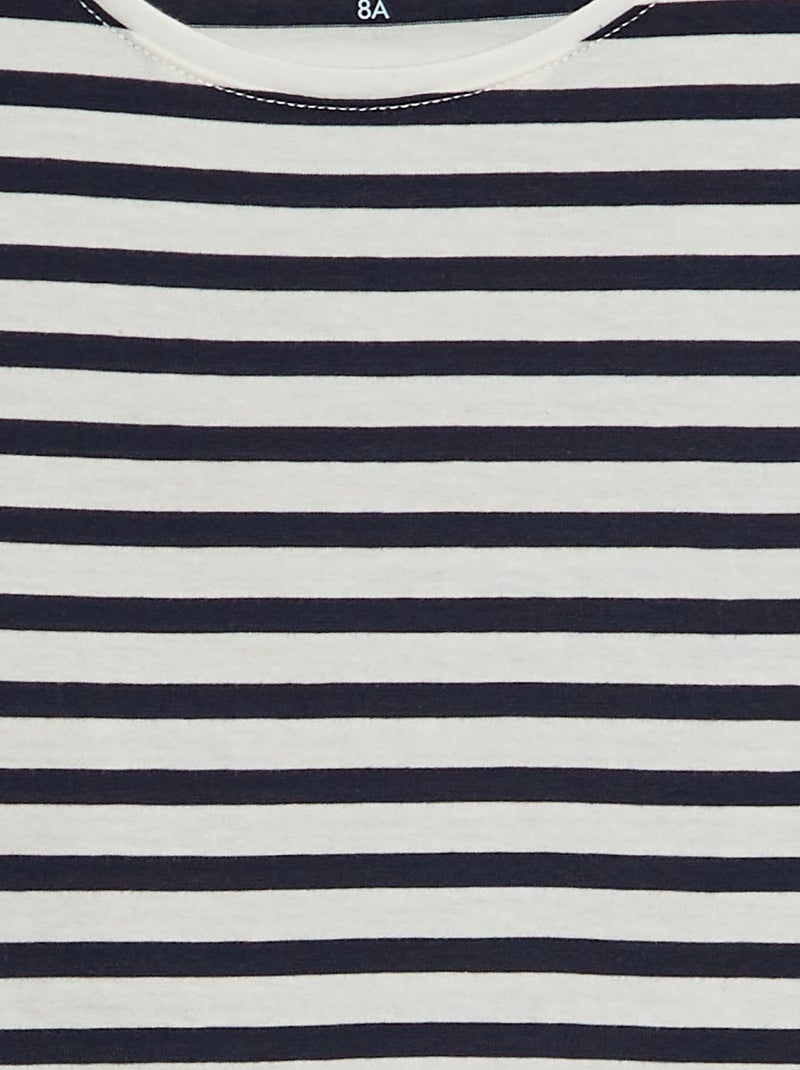 T-shirt a maniche corte a righe BLU - Kiabi