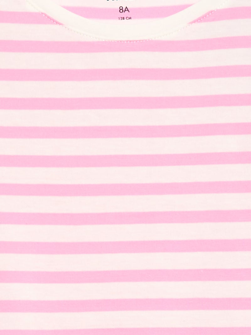 T-shirt a maniche corte a righe Rosa - Kiabi