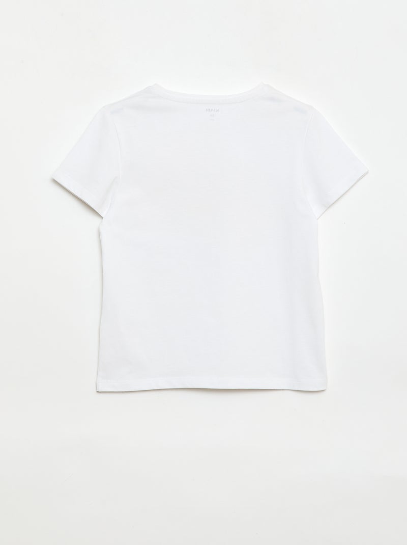 T-shirt a maniche corte con animazione Bianco - Kiabi