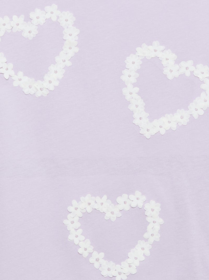 T-shirt a maniche corte con animazione Viola - Kiabi