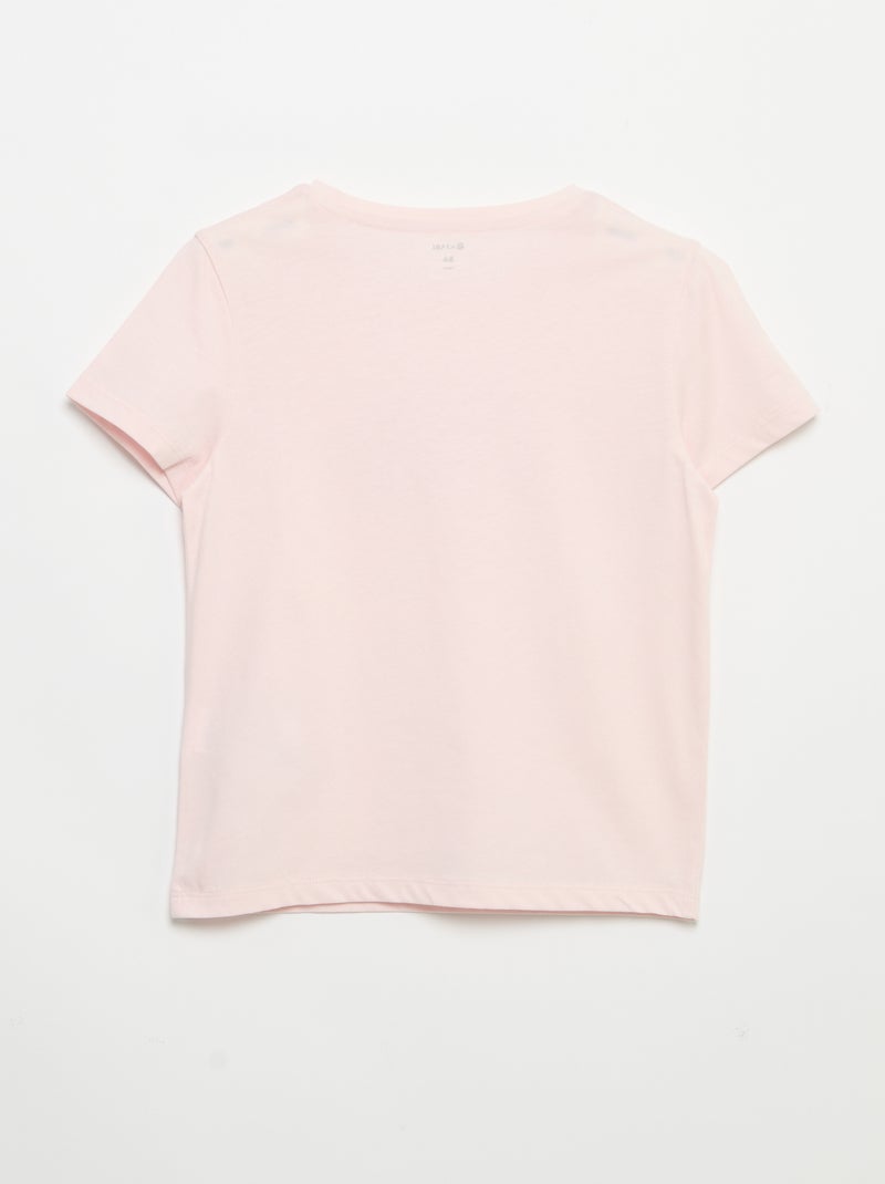 T-shirt a maniche corte con decorazione Rosa - Kiabi