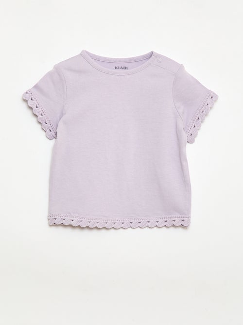 T-shirt a maniche corte con dettagli all'uncinetto - Kiabi