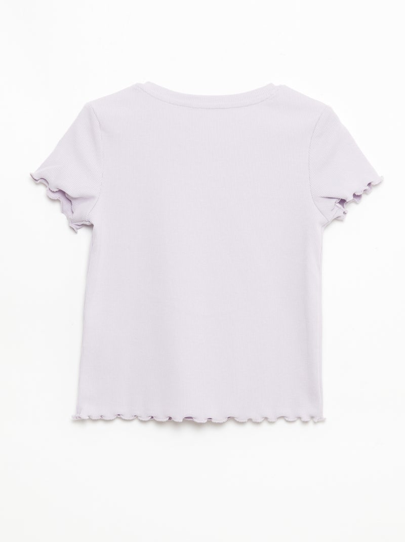 T-shirt a maniche corte con motivo traforato Viola - Kiabi