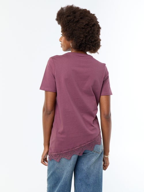 T-shirt a maniche corte con pizzo - Kiabi