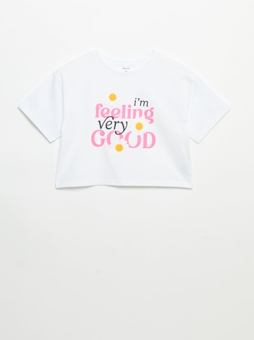 T-shirt a maniche corte con ricami - Kiabi