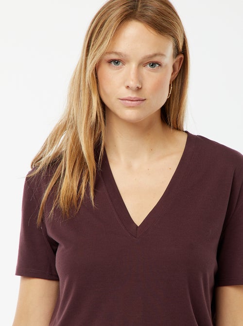 T-shirt a maniche corte con scollo a V - Kiabi T-shirt a maniche corte con scollo a V - Kiabi