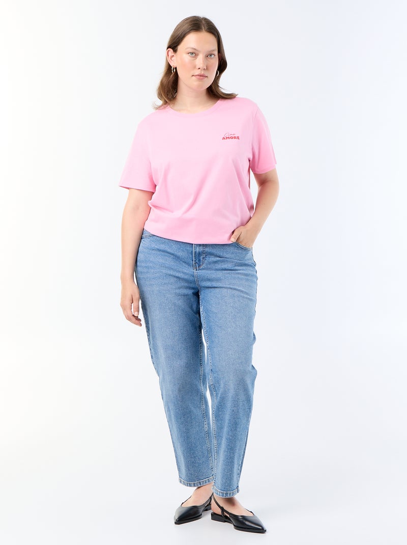 T-shirt a maniche corte con stampa Rosa - Kiabi