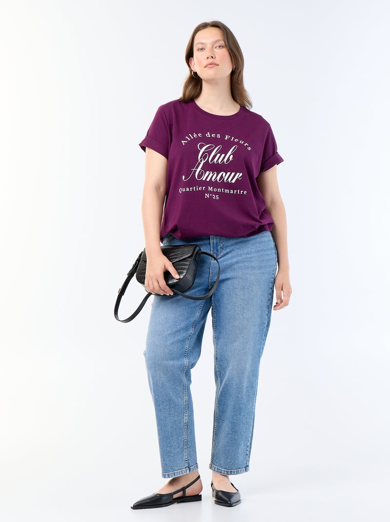 T-shirt a maniche corte con stampa Viola - Kiabi