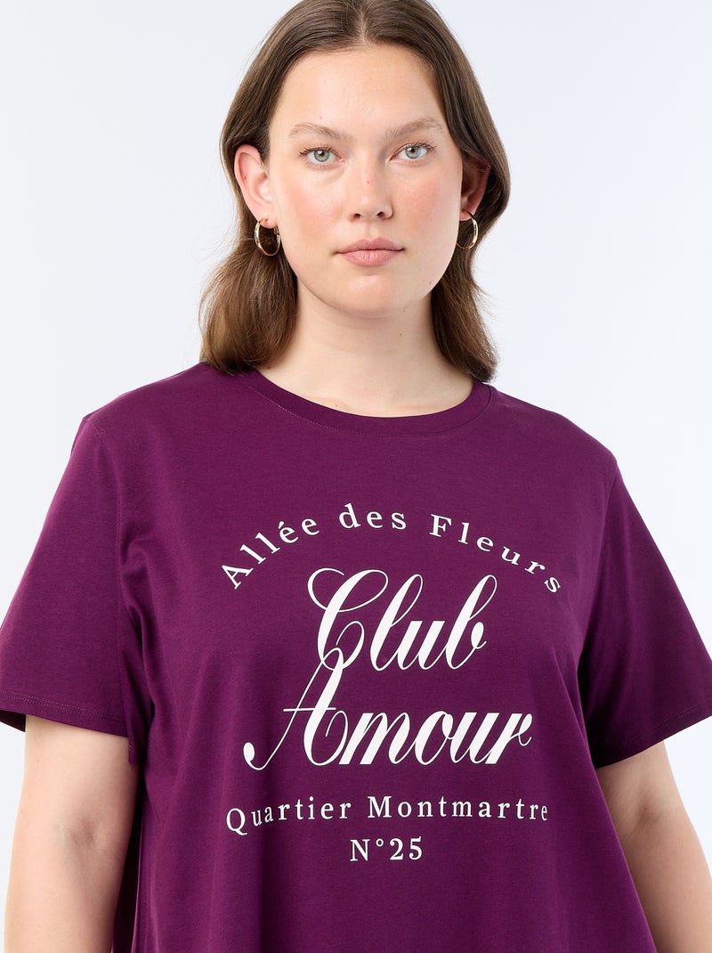 T-shirt a maniche corte con stampa Viola - Kiabi