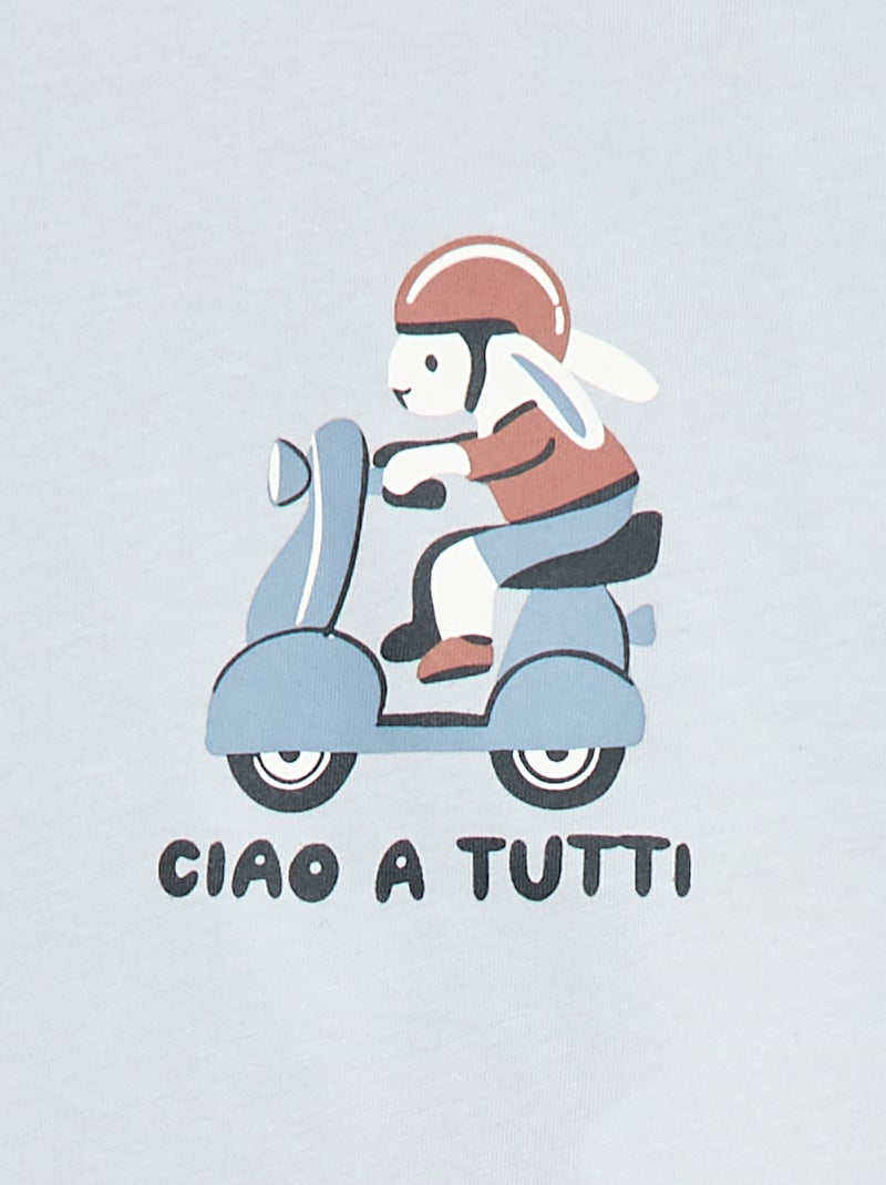 T-shirt a maniche corte in jersey di cotone Blu - Kiabi