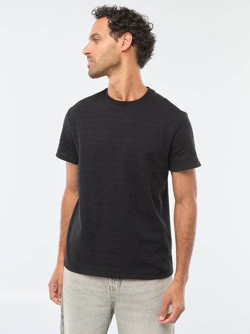 T-shirt a maniche corte in maglia waffle - Kiabi