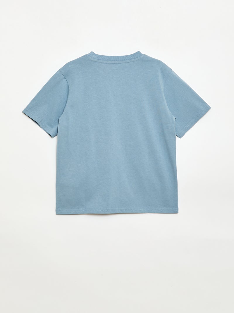 T-shirt a maniche corte ricamata Blu - Kiabi