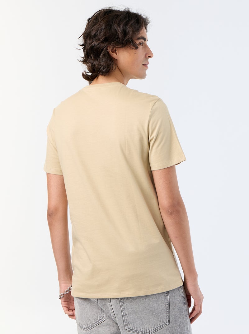T-shirt a maniche corte stampata Beige - Kiabi