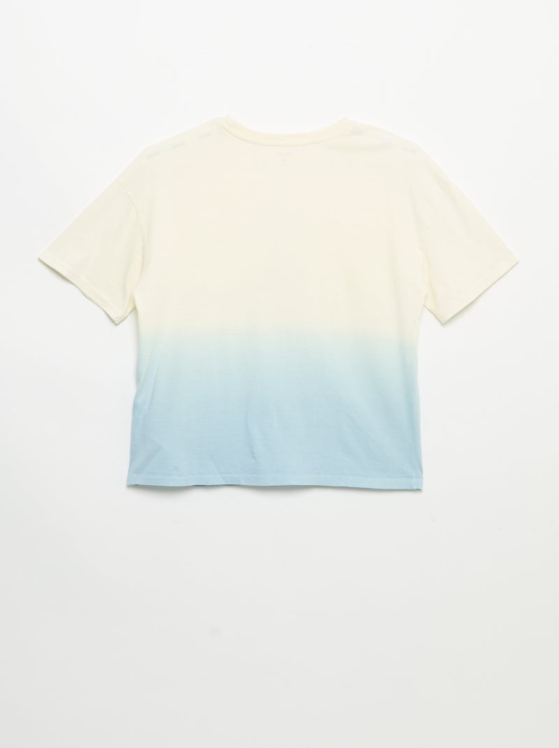 T-shirt a maniche corte stampata con tintura tie-dye Beige - Kiabi