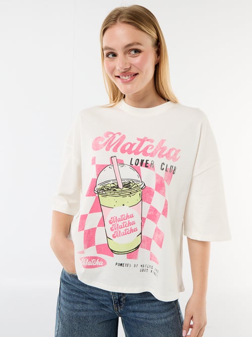 T-shirt a maniche corte stampata fronte-retro - Kiabi