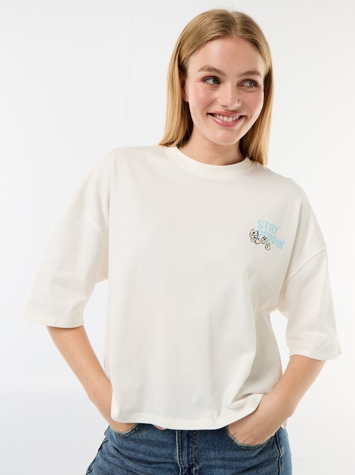 T-shirt a maniche corte stampata fronte-retro - Kiabi