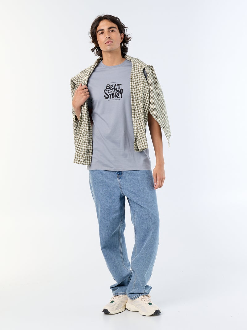 T-shirt a maniche corte stampata Grigio - Kiabi