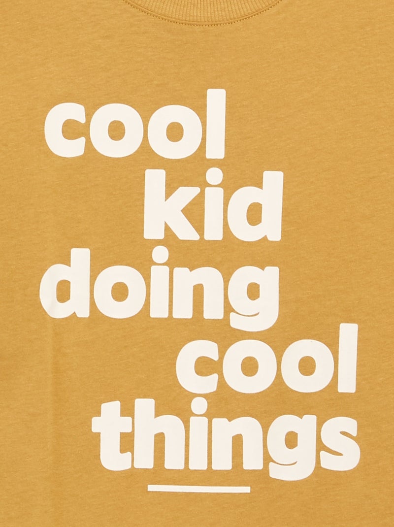 T-shirt a maniche corte stampata Marrone - Kiabi