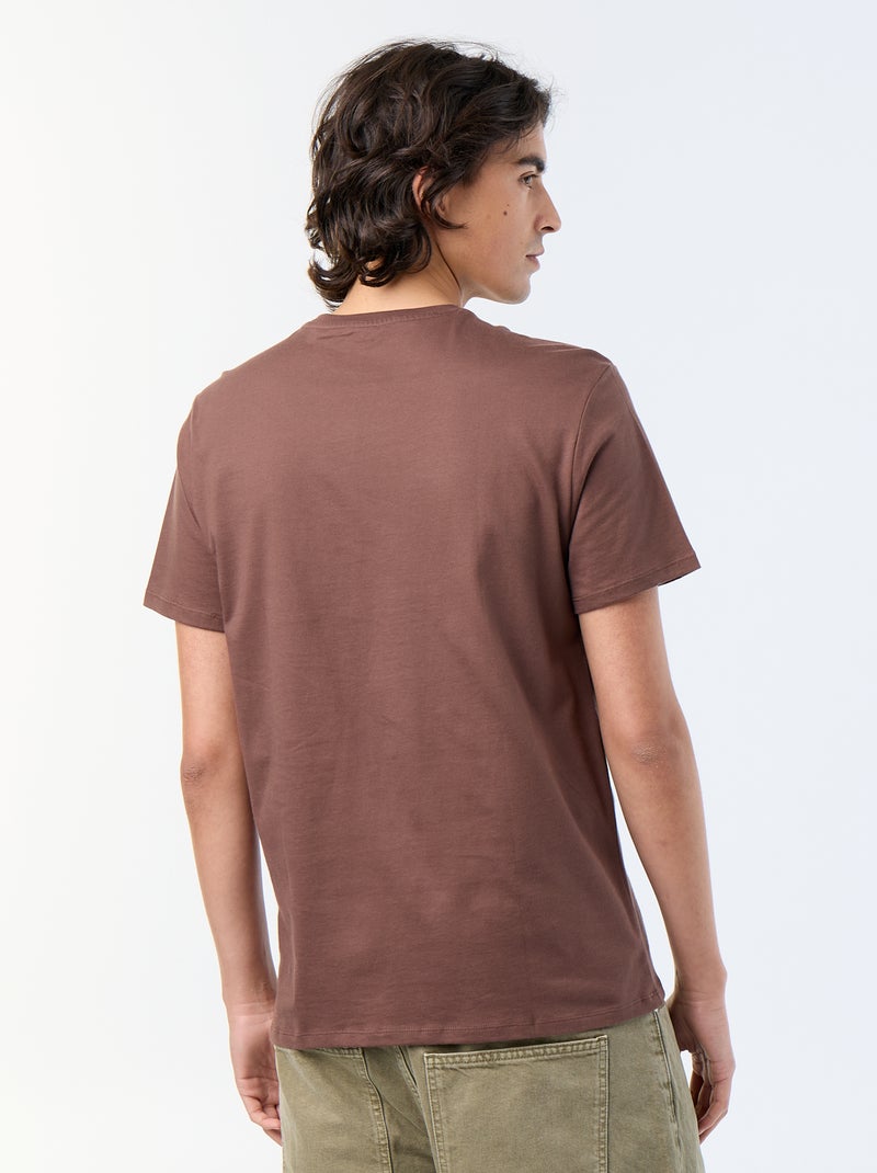 T-shirt a maniche corte stampata Marrone - Kiabi