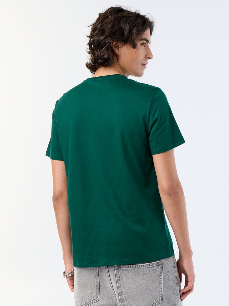 T-shirt a maniche corte stampata Verde - Kiabi
