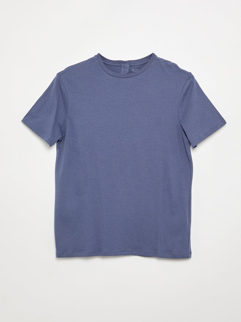 T-shirt a maniche corte tinta unita - collezione facile da indossare Blu - Kiabi