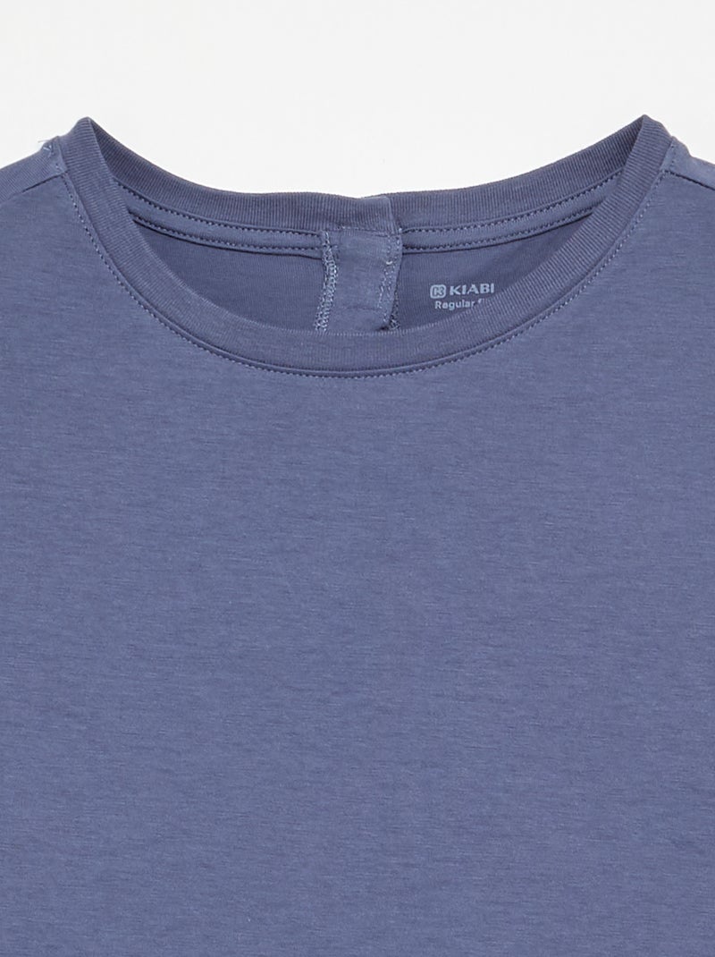 T-shirt a maniche corte tinta unita - collezione facile da indossare Blu - Kiabi