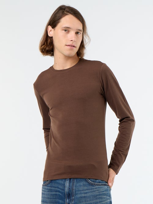 T-shirt a maniche lunghe a tinta unita - Kiabi T-shirt a maniche lunghe a tinta unita - Kiabi