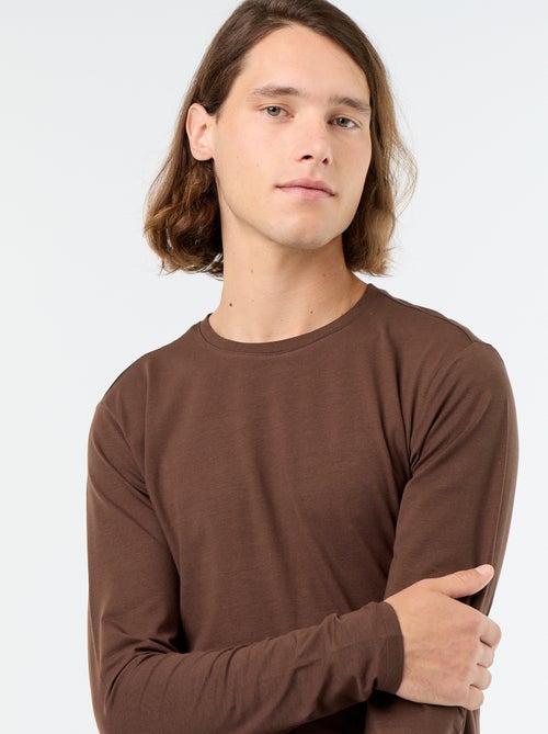 T-shirt a maniche lunghe a tinta unita - Kiabi T-shirt a maniche lunghe a tinta unita - Kiabi