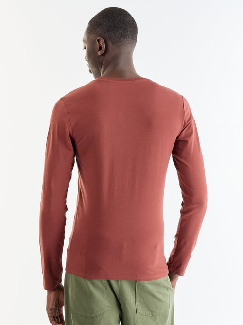 T-shirt a maniche lunghe a tinta unita - Kiabi