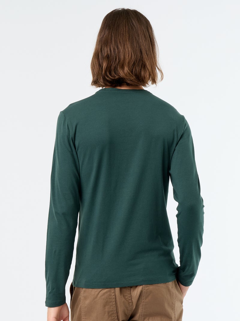 T-shirt a maniche lunghe a tinta unita Verde - Kiabi