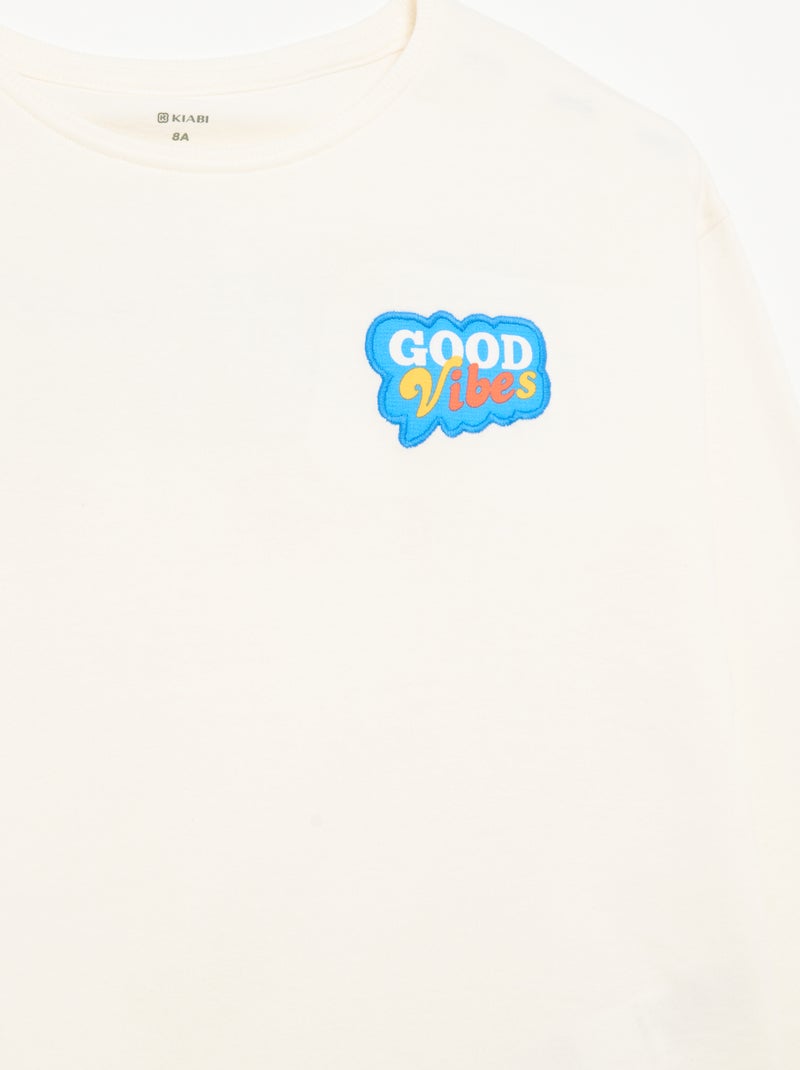 T-shirt a maniche lunghe Bianco - Kiabi