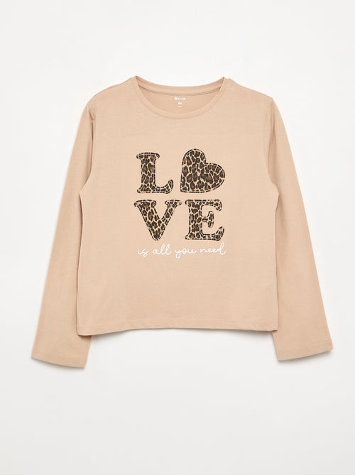 T-shirt a maniche lunghe con animazione - Kiabi