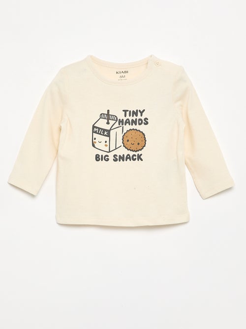 T-shirt a maniche lunghe con animazione - Kiabi
