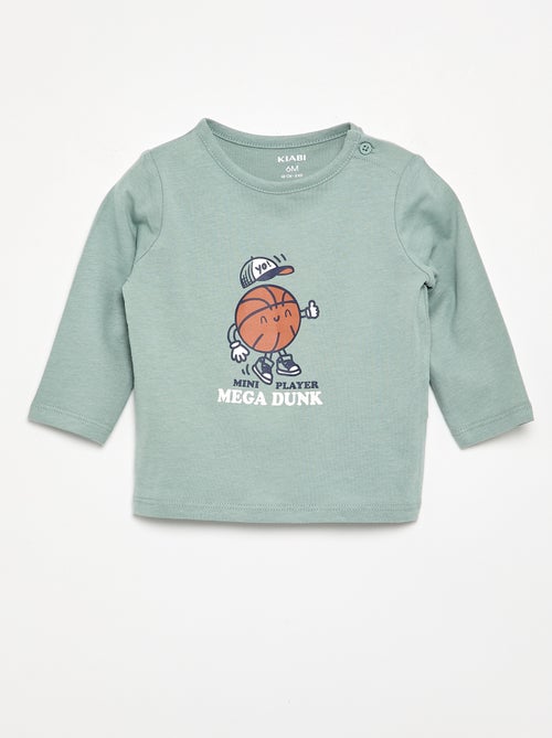 T-shirt a maniche lunghe con animazione - Kiabi