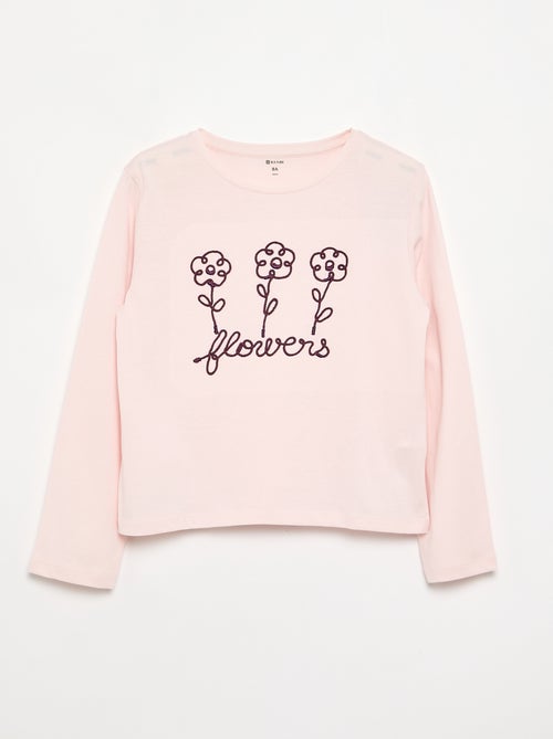 T-shirt a maniche lunghe con animazione - Kiabi