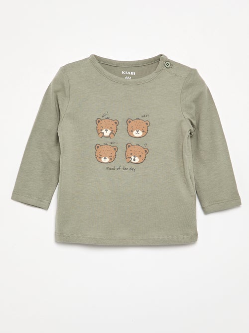 T-shirt a maniche lunghe con animazione - Kiabi