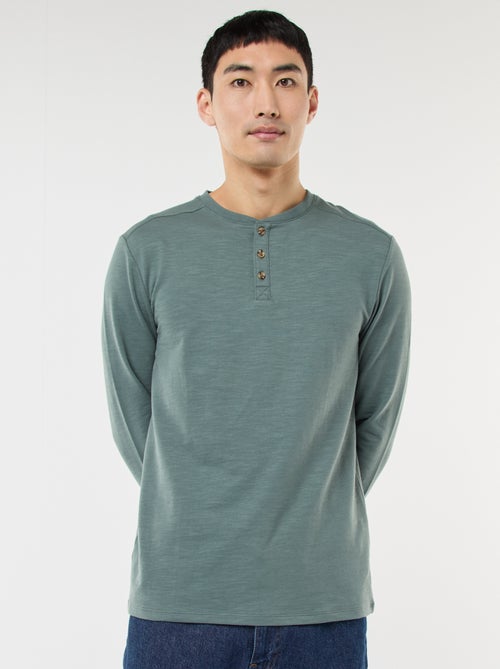 T-shirt a maniche lunghe con collo serafino - Kiabi