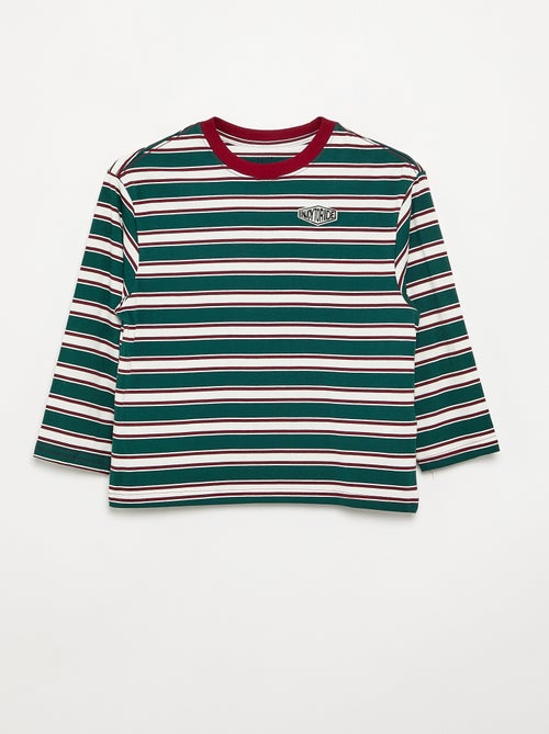 T-shirt a maniche lunghe con motivo e scritta - Kiabi