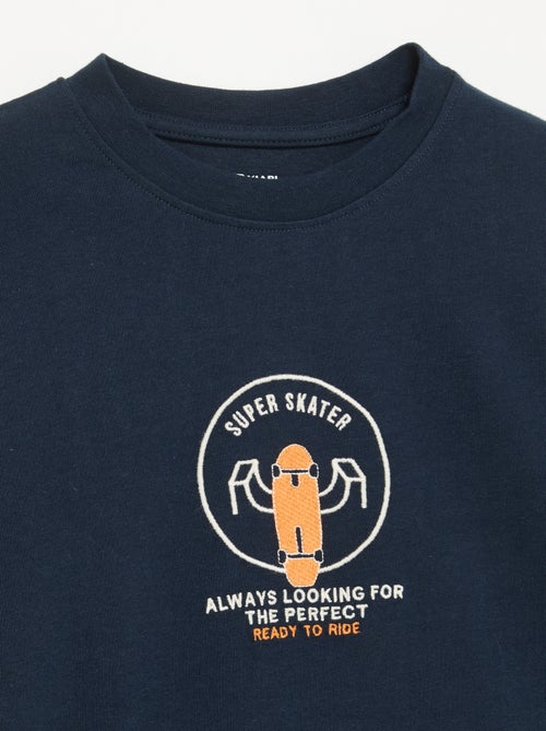T-shirt a maniche lunghe con patch davanti e dietro - Kiabi