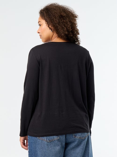 T-shirt a maniche lunghe con scollo a V - Kiabi T-shirt a maniche lunghe con scollo a V - Kiabi
