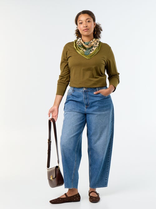 T-shirt a maniche lunghe con scollo rotondo - Kiabi
