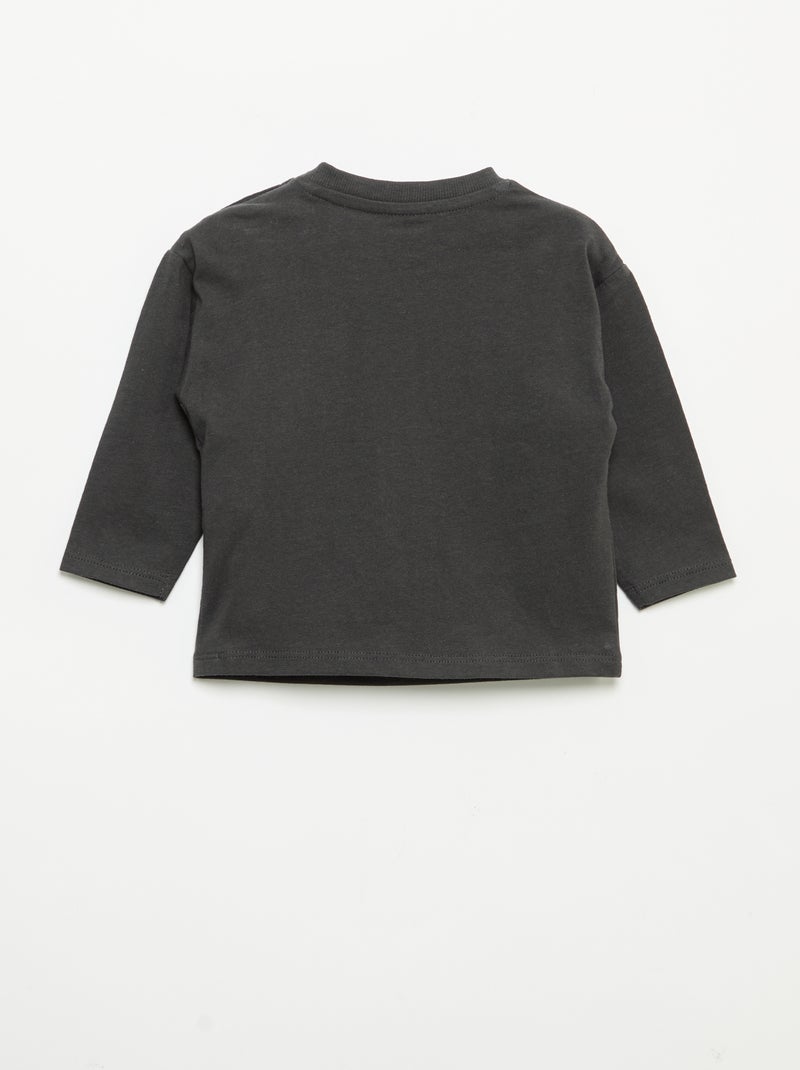 T-shirt a maniche lunghe e taschino sul petto Nero - Kiabi