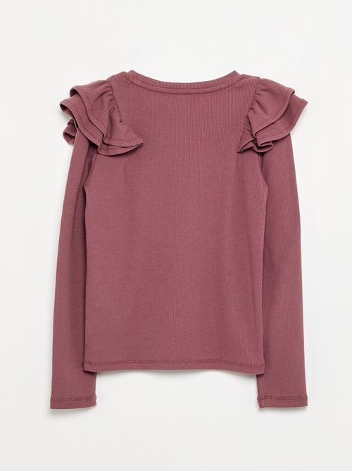 T-shirt a maniche lunghe in maglia a costine - Kiabi